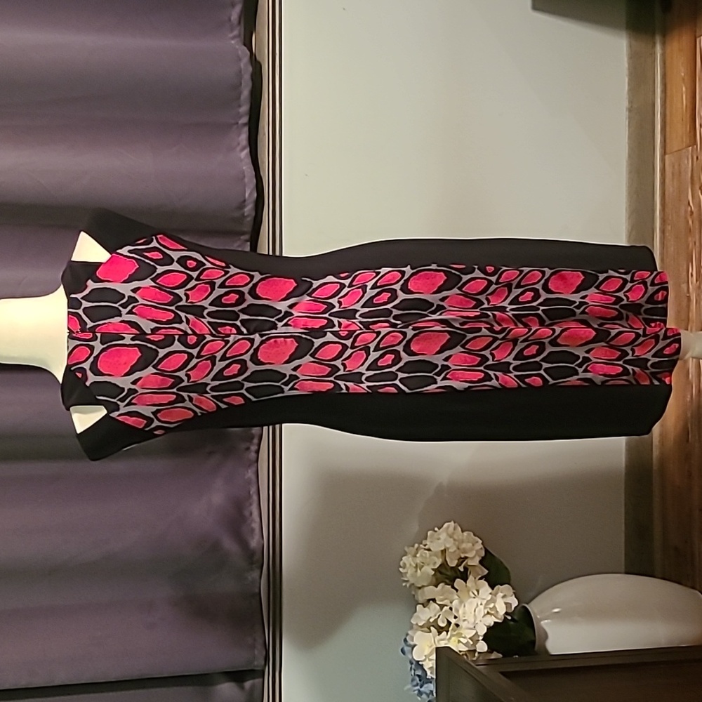 Joseph Ribkoff Elegant Black and Pink Women's Dress - Size 10 - Picture 4 of 8